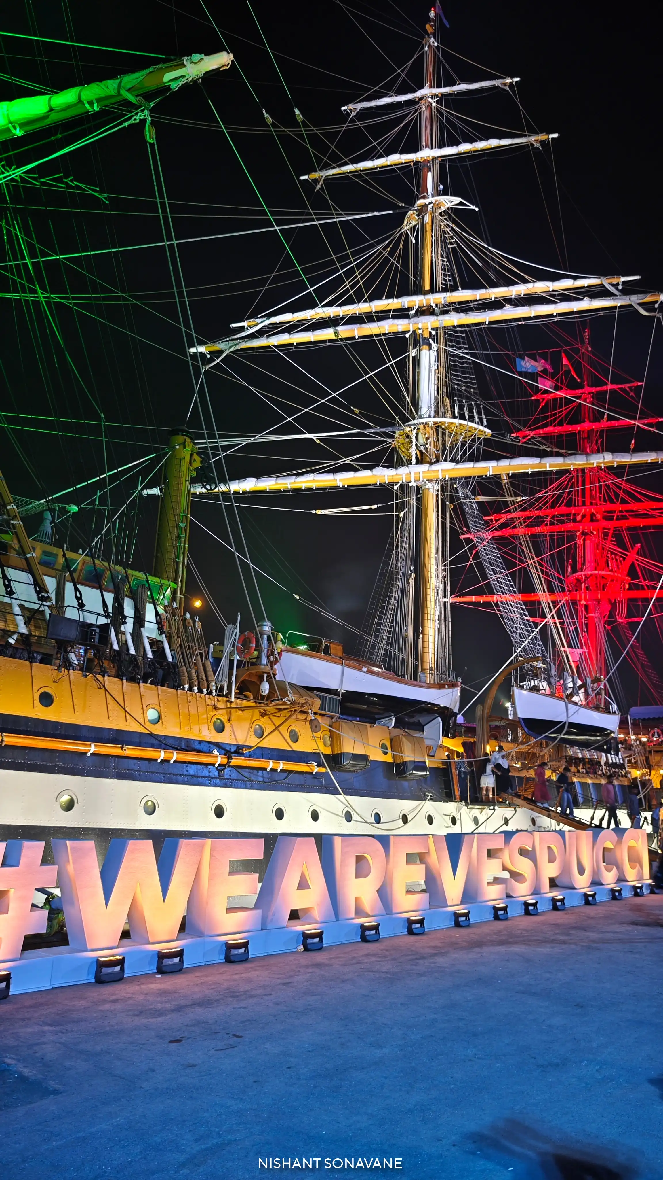 Amerigo Vespucci ship photographed during its Mumbai visit