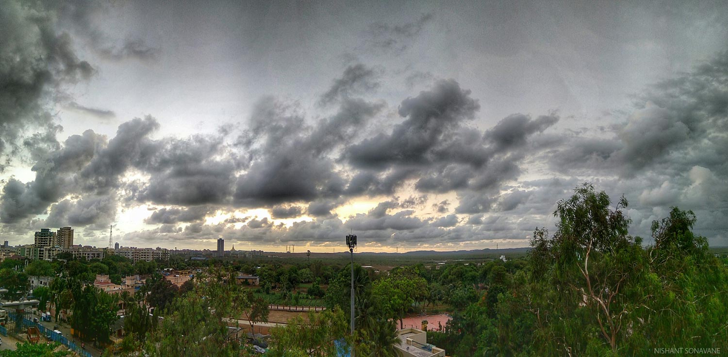 Clouds And Pagoda Panoramic