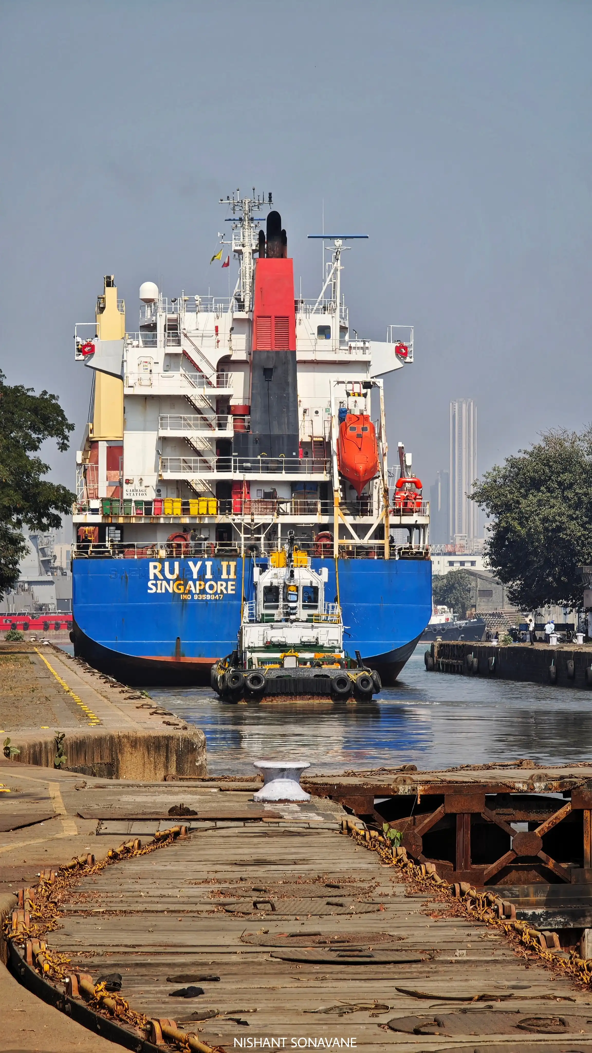 Mumbai Port photographed with ships and working waterfront details