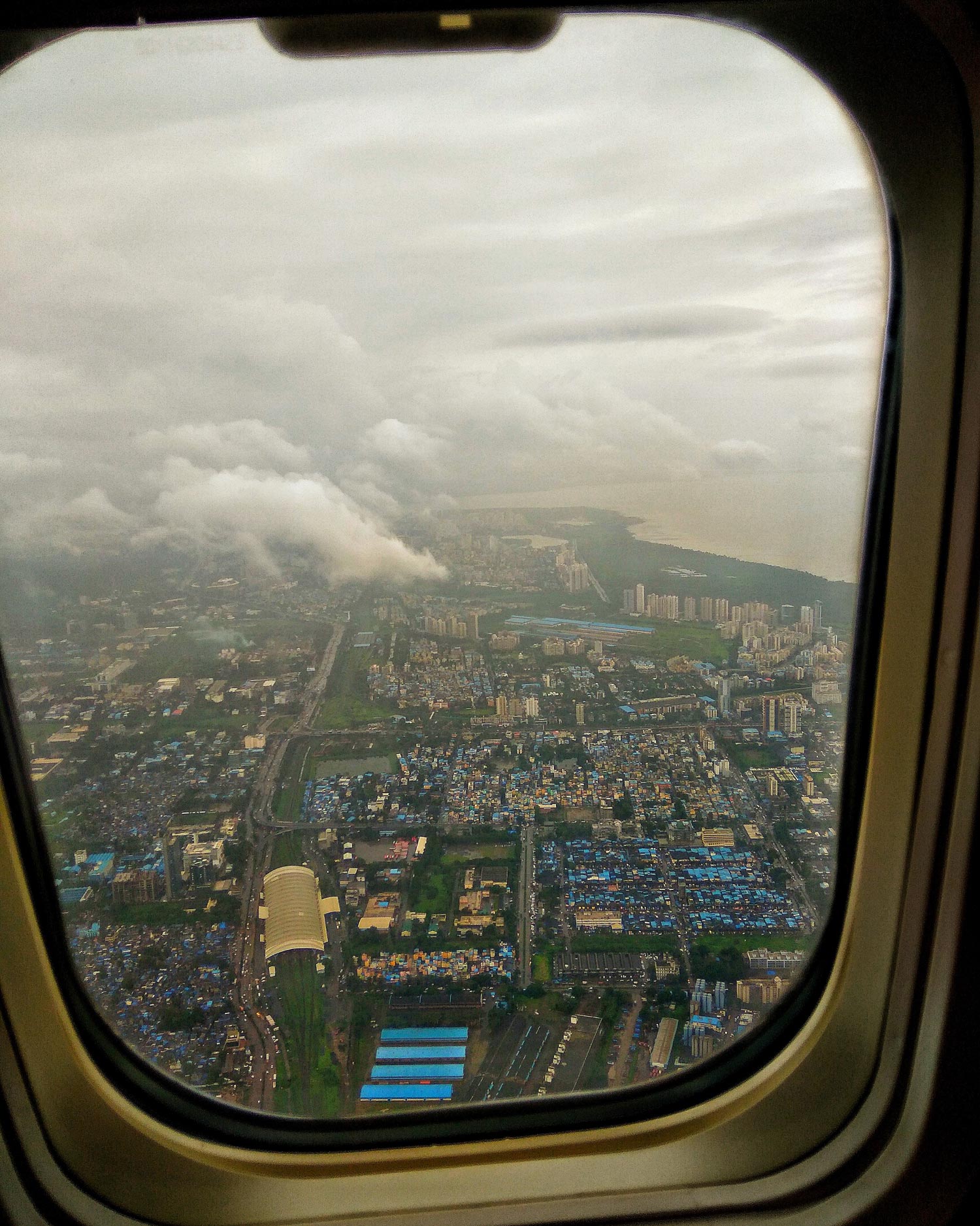 Mumbai seen from an airplane window