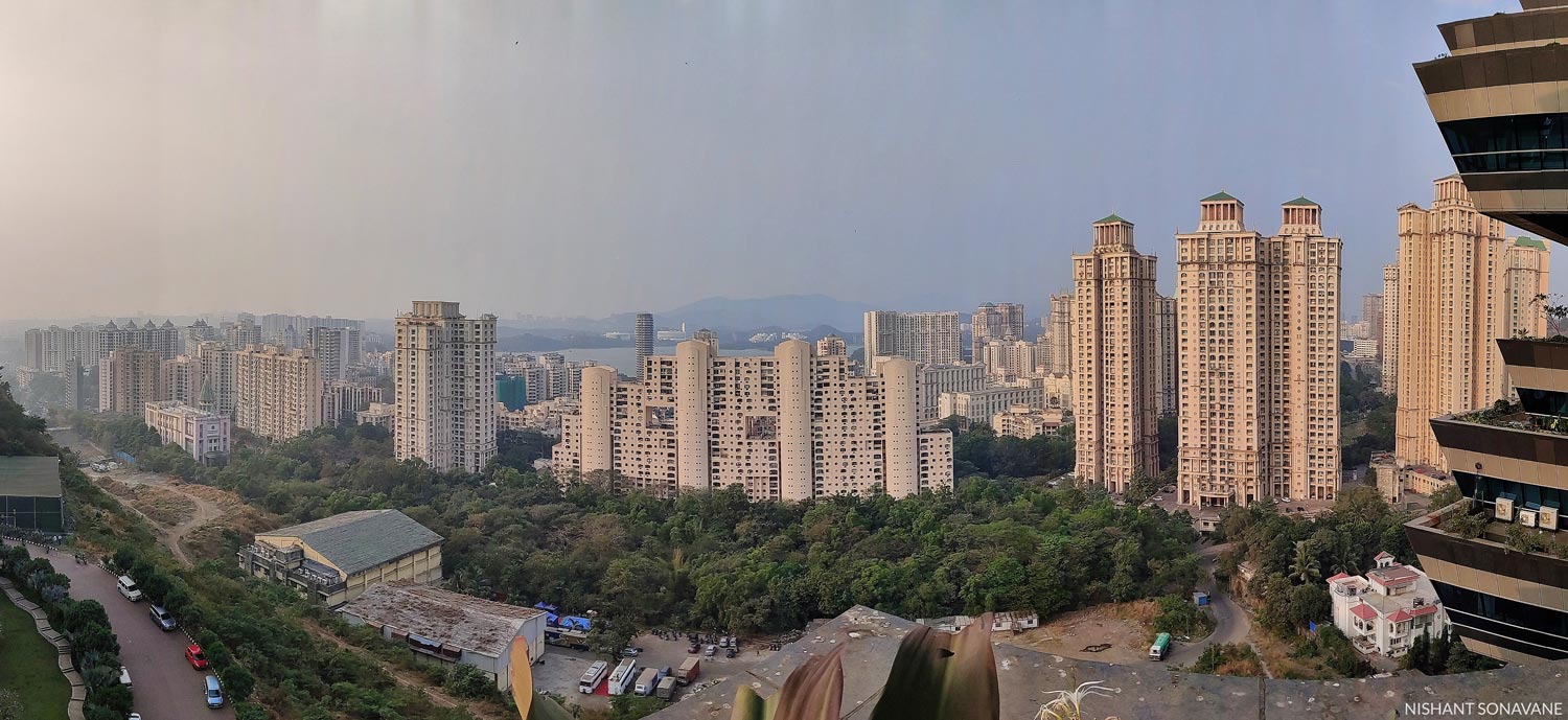 Panoramic cityscape photograph from Powai, Mumbai
